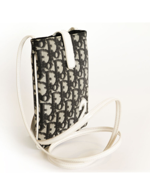 DIOR grey and white monogram wallet