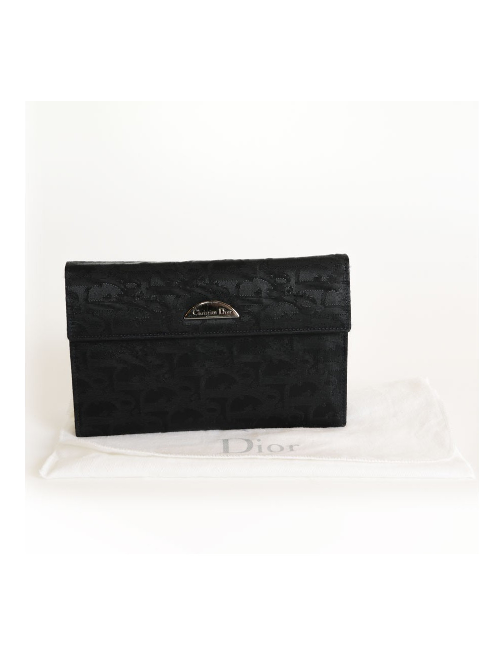 Portefeuille DIOR toile monogram noir