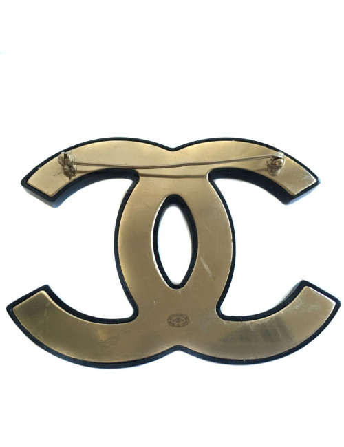 Broche CHANEL émail noir
