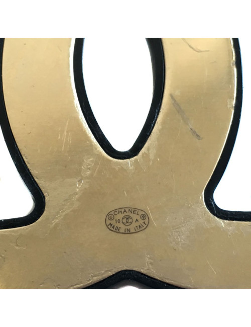 Broche CHANEL émail noir