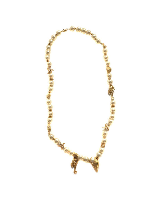 Sautoir CHRISTIAN DIOR perles nacrées et coquillages
