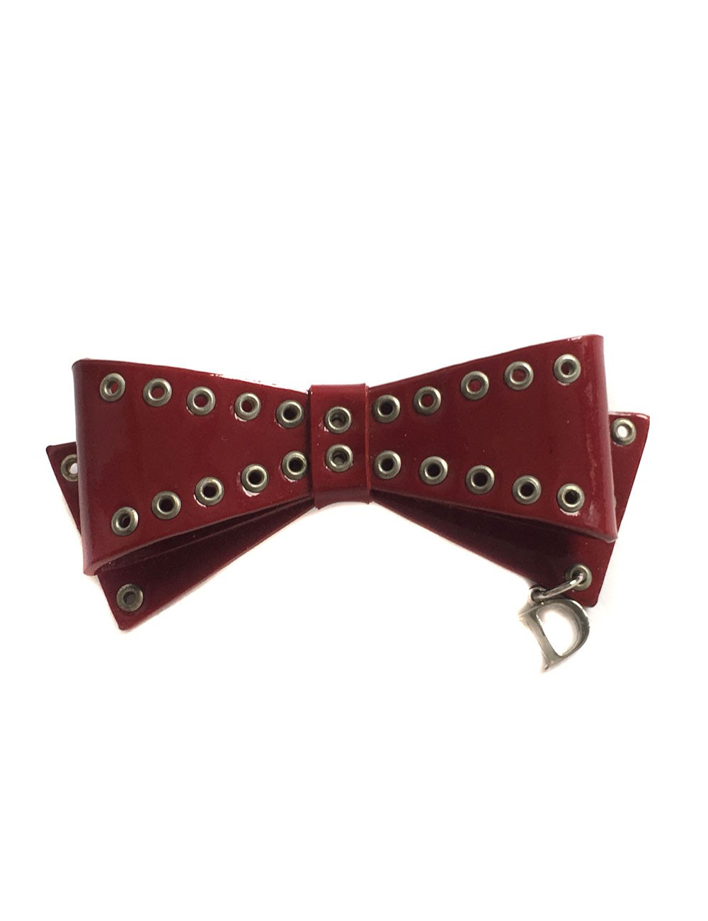 Broche DIOR nœud bordeaux 