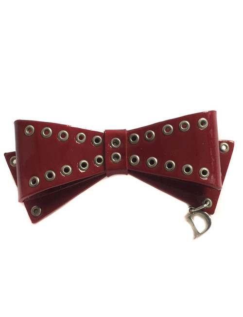 Broche DIOR nœud bordeaux 