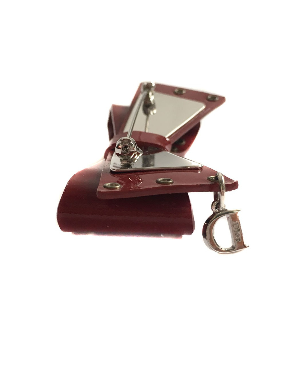 Broche DIOR nœud bordeaux 