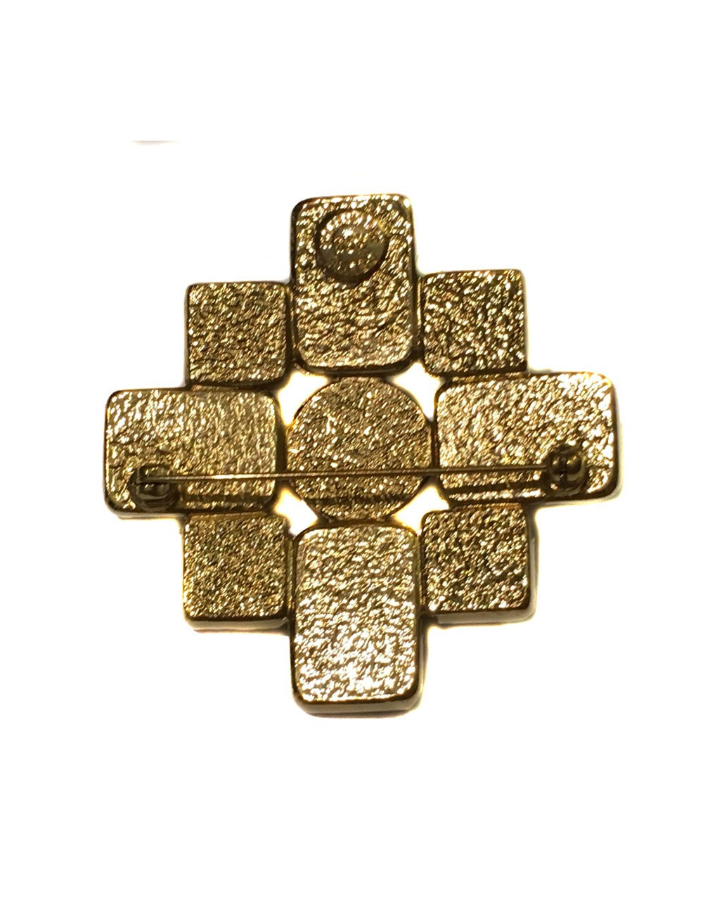Broche croix CELINE en métal doré