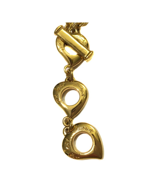 YVES SAINT LAURENT Heart Pendant Necklace in Gilded Metal and Plexiglass