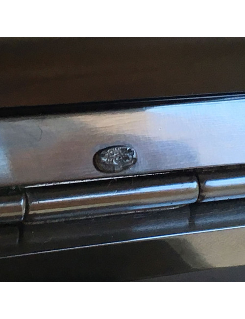 Manchette CHANEL velours gris et pâte de verre