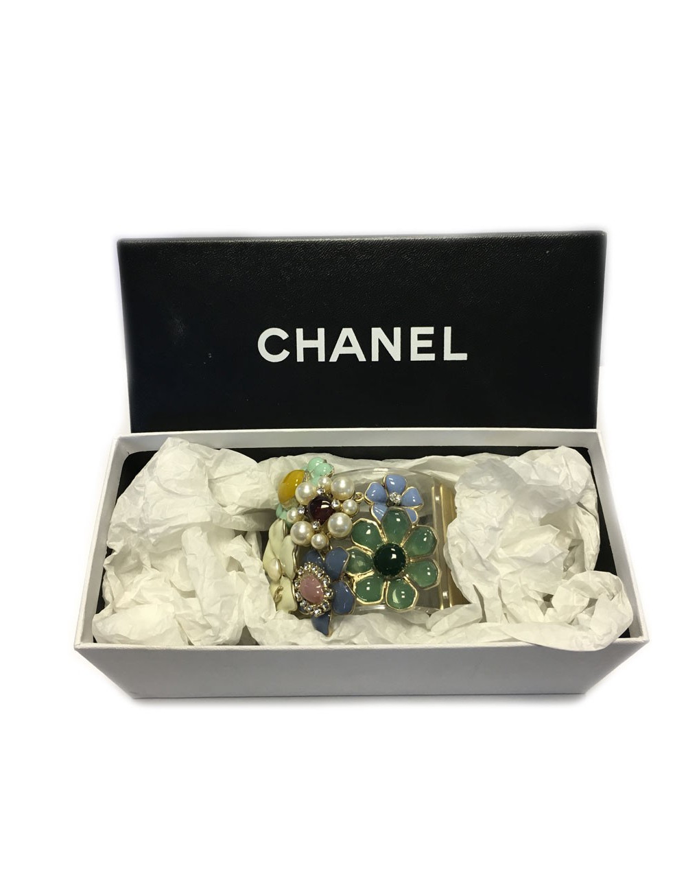 Manchette fleurettes CHANEL transparente