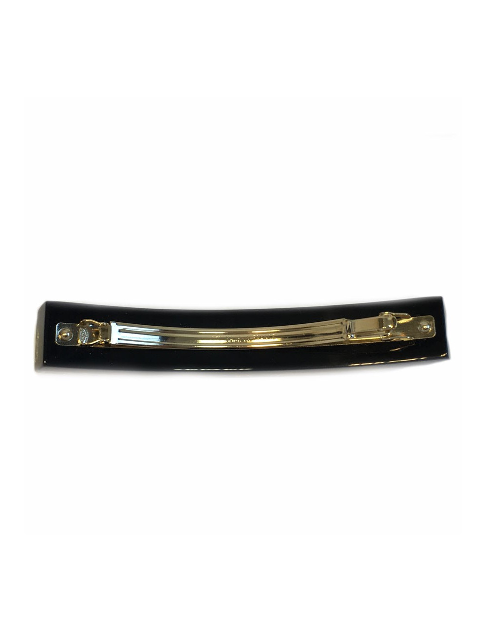 Barrette CHANEL noire et chaines dorées