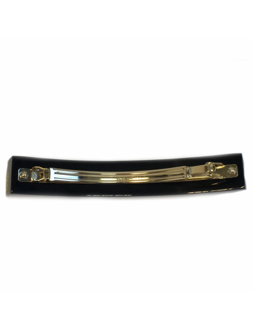 Barrette CHANEL noire et chaines dorées