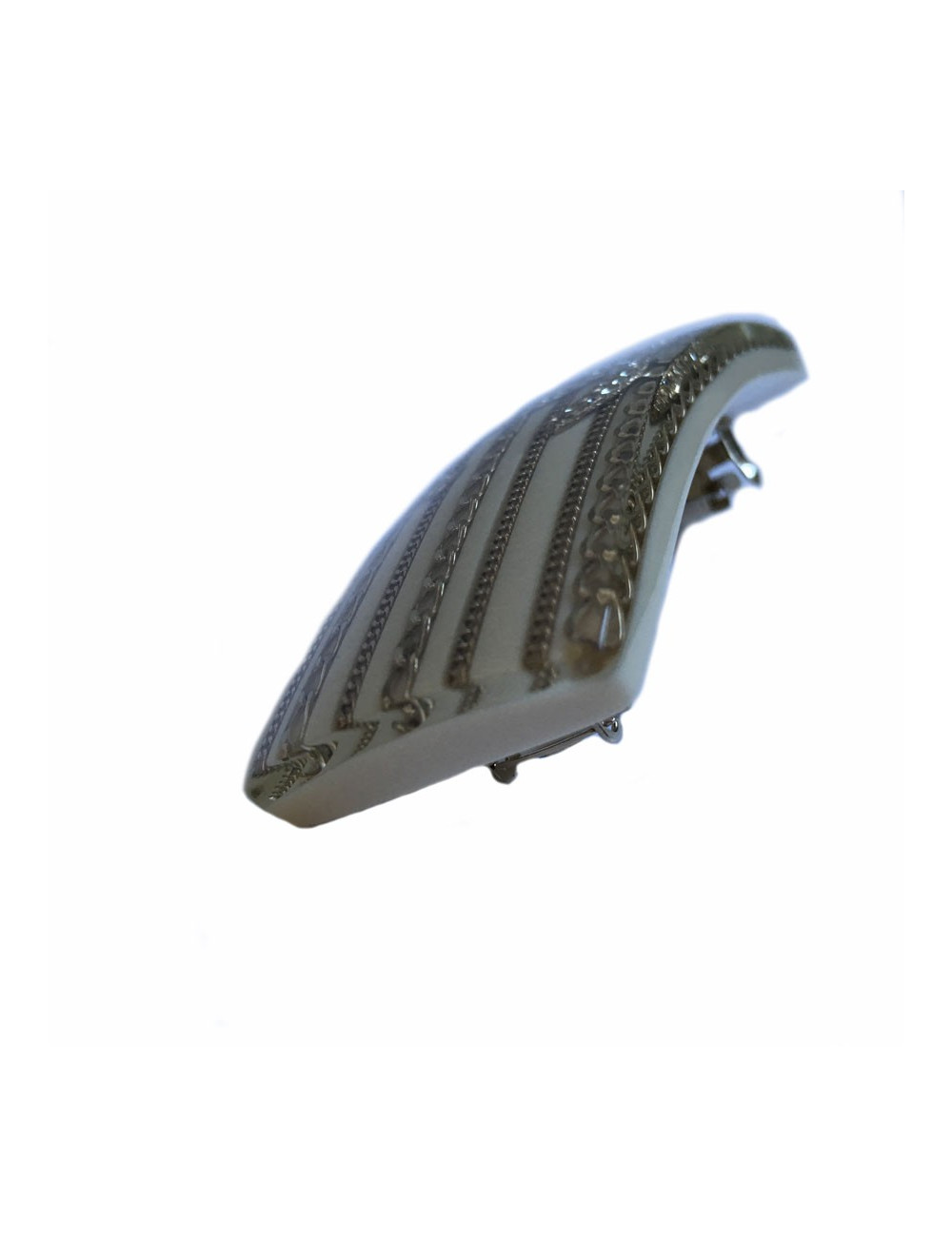 Barrette à cheveux CHANEL beige avec inclusion des chaînettes dorées