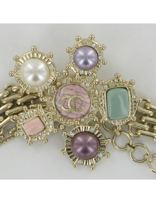 Ceinture bijou en métal or pâle CHANEL