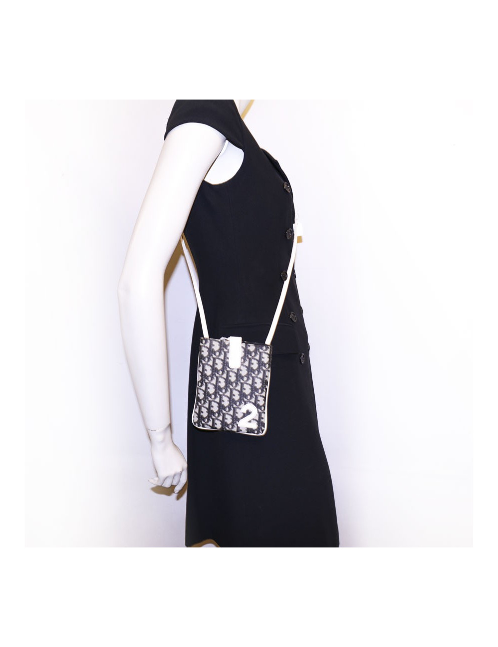 Pochette DIOR monogram bleu et blanche