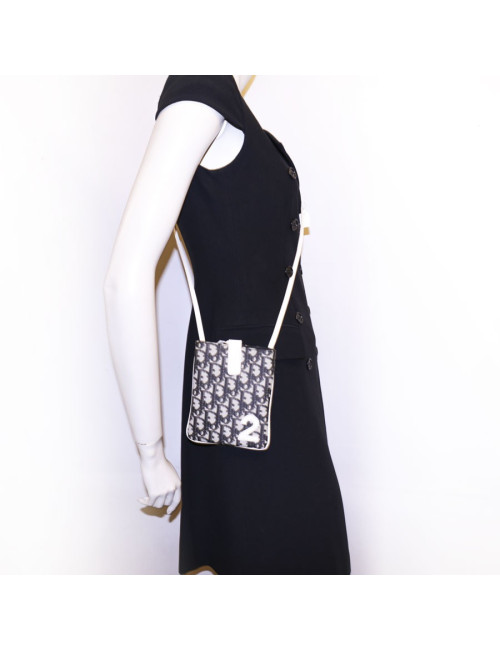 Pochette DIOR monogram bleu et blanche