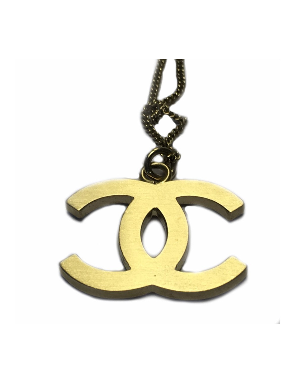 CHANEL necklace with pendant double C rhinestone