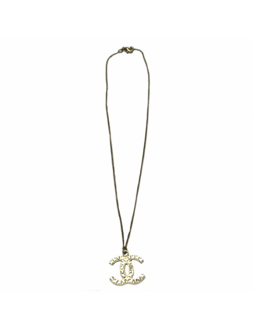 CHANEL necklace with pendant double C rhinestone