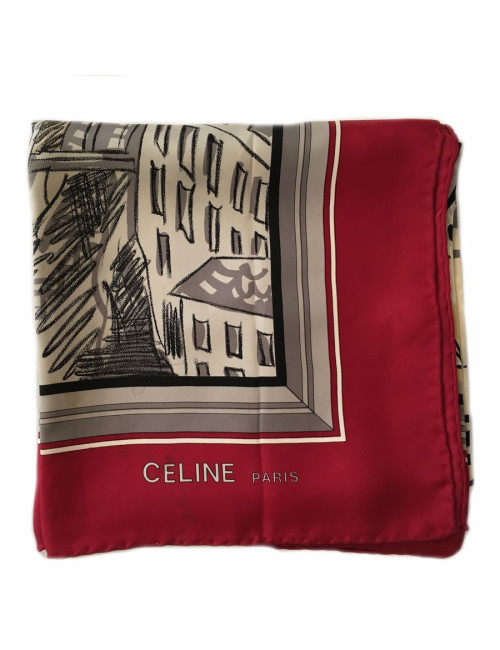 Carré de soie  "Paris" CÉLINE Vintage 