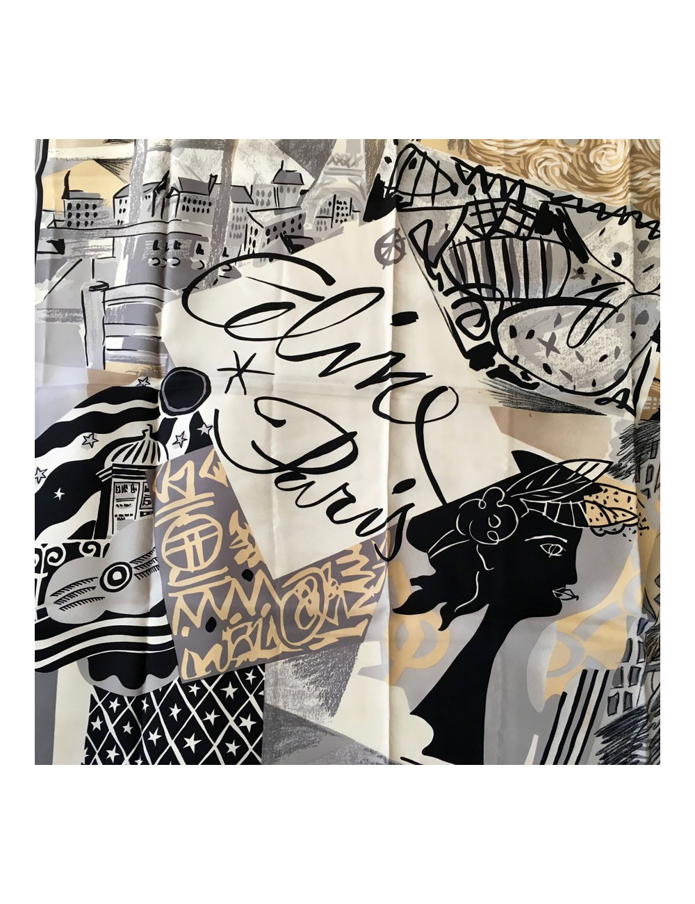 Carré de soie  "Paris" CÉLINE Vintage 