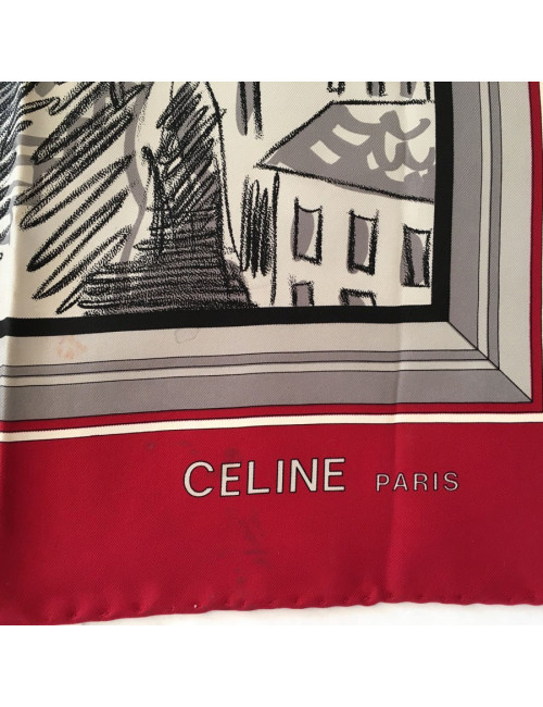 Carré de soie  "Paris" CÉLINE Vintage 