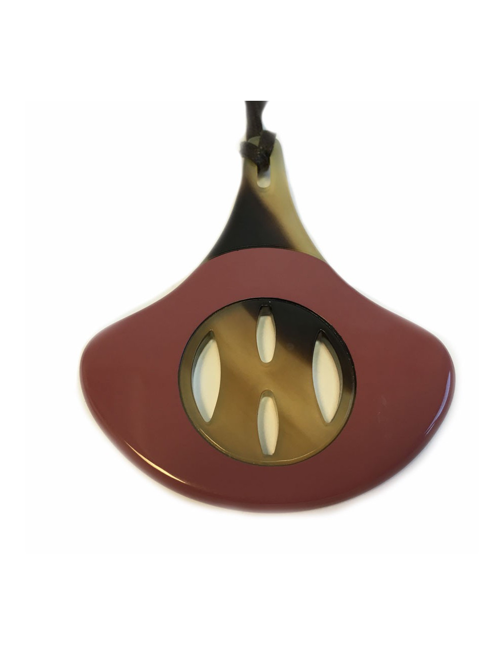 Pendentif HERMES avec cordon marron