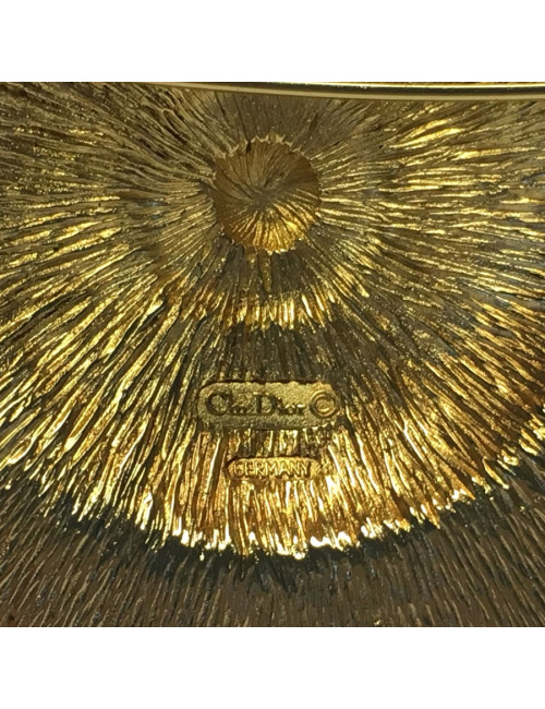 Broche CHRISTIAN DIOR dorée et perlée Vintage