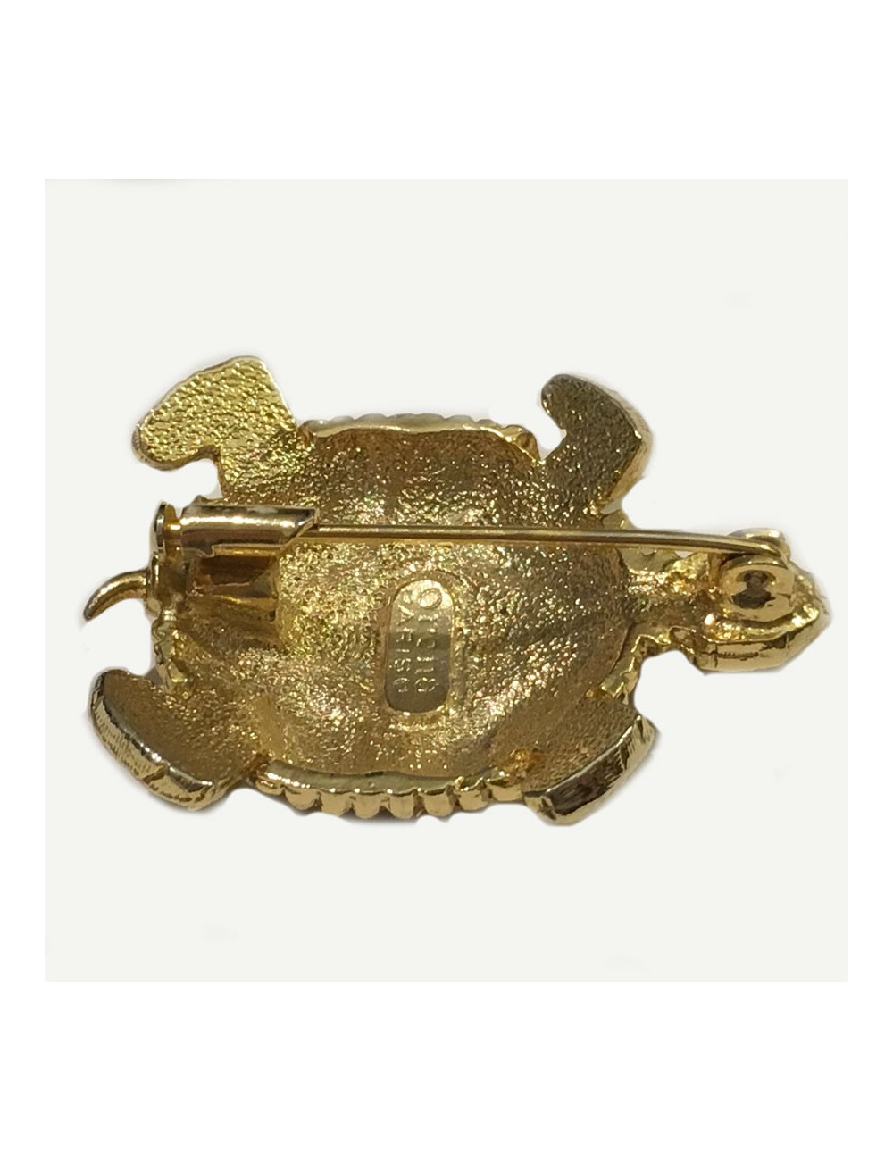 Golden turtle brooch vintage ORENA