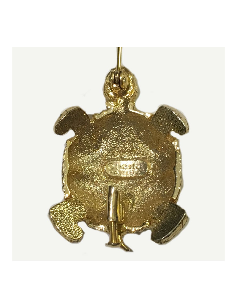 Golden turtle brooch vintage ORENA