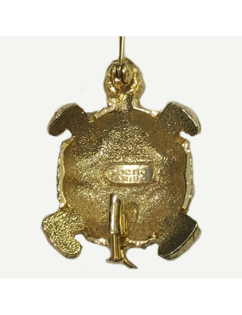 Golden turtle brooch vintage ORENA