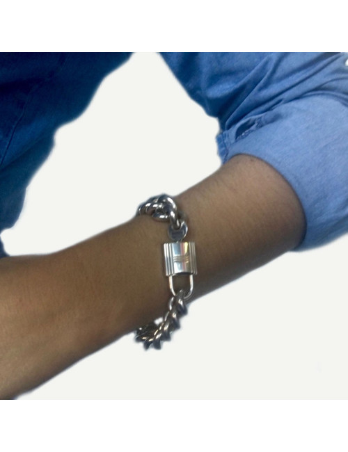 Bracelet "Evasion" HERMES argent massif