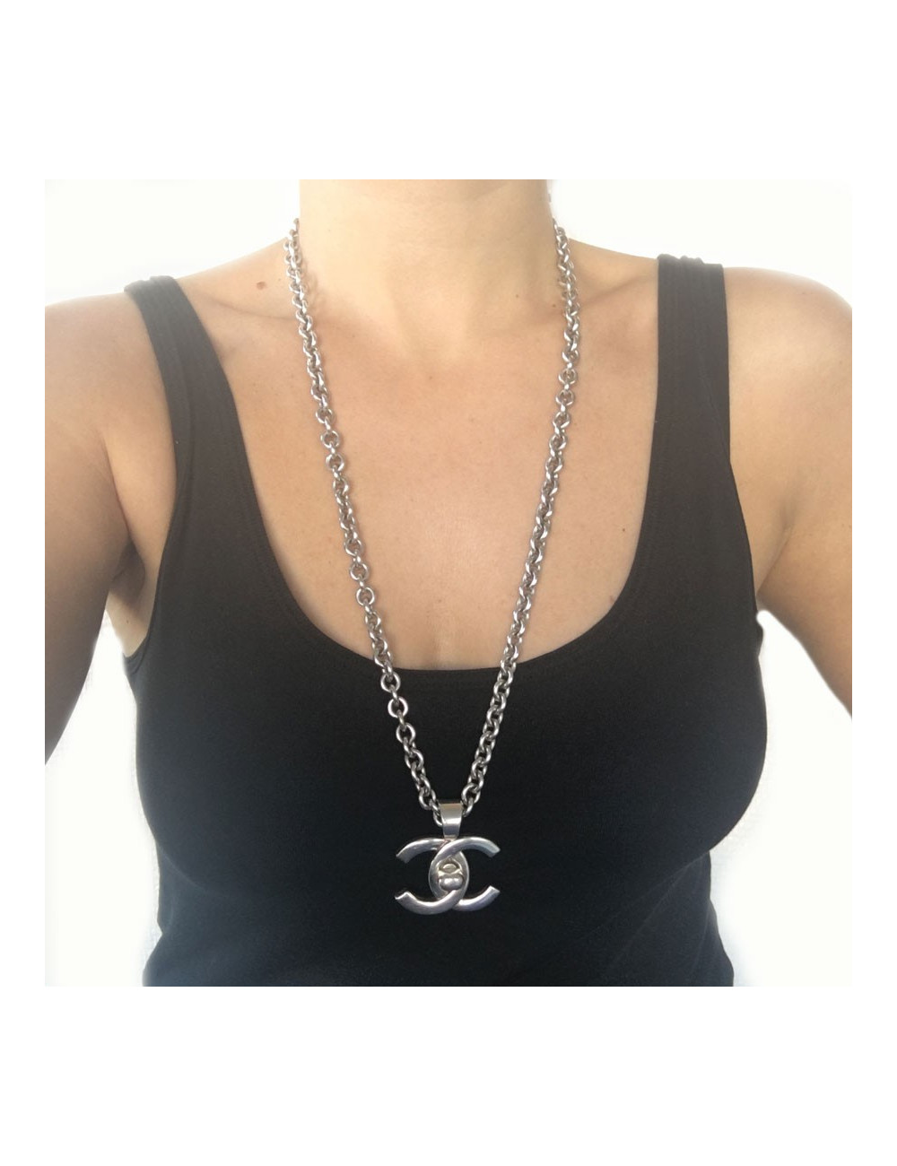 Collier CHANEL plaqué argent
