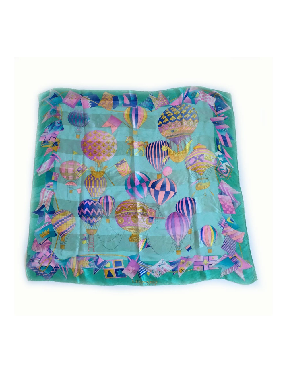  Foulard LEONARD en soie verte