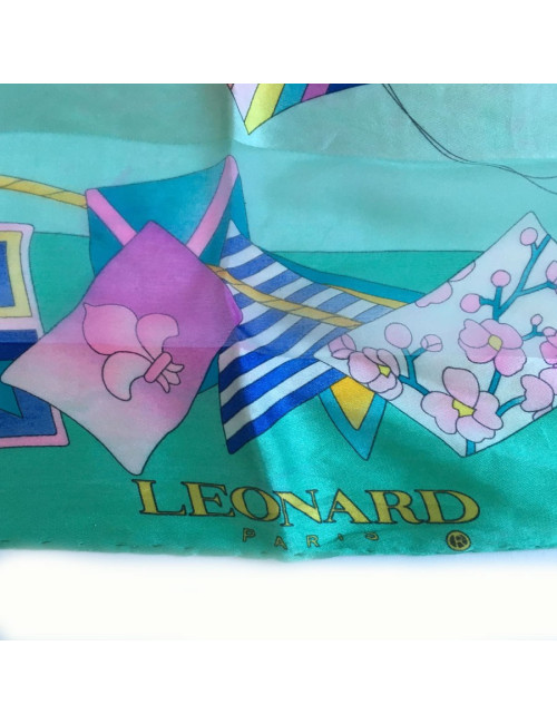  Foulard LEONARD en soie verte