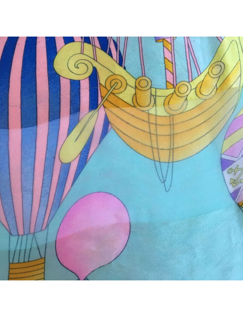 LEONARD green silk scarf