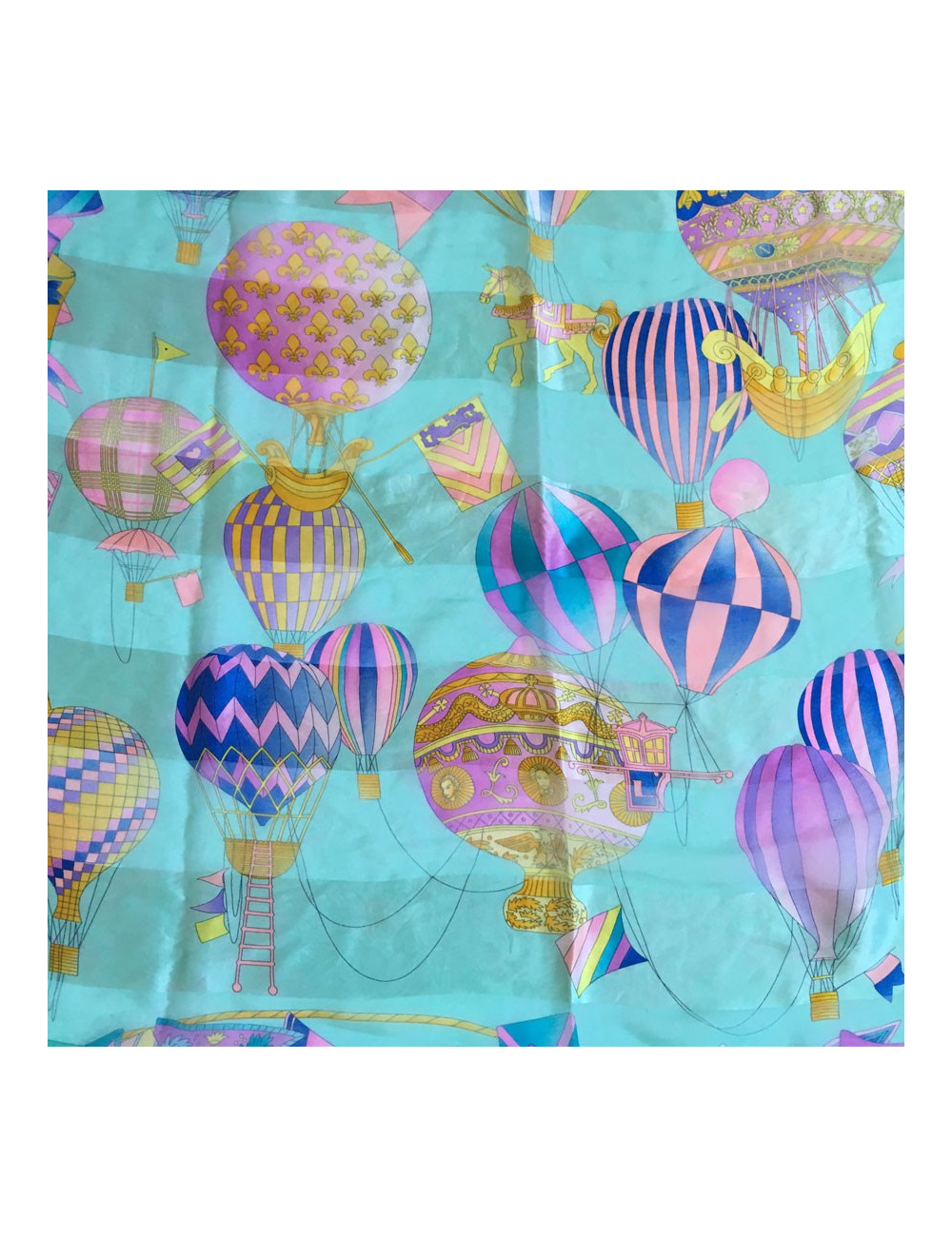 LEONARD green silk scarf