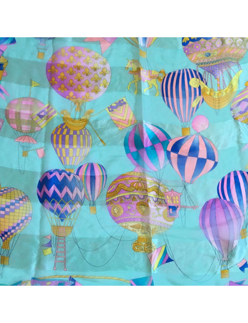 LEONARD green silk scarf