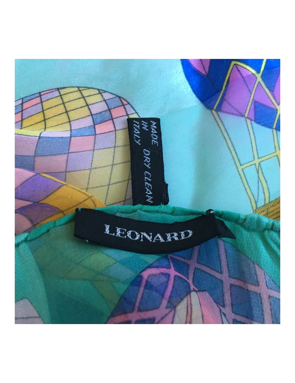  Foulard LEONARD en soie verte