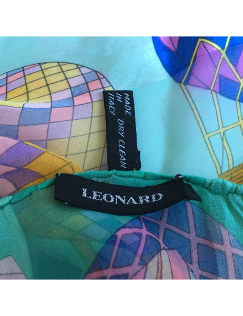  Foulard LEONARD en soie verte