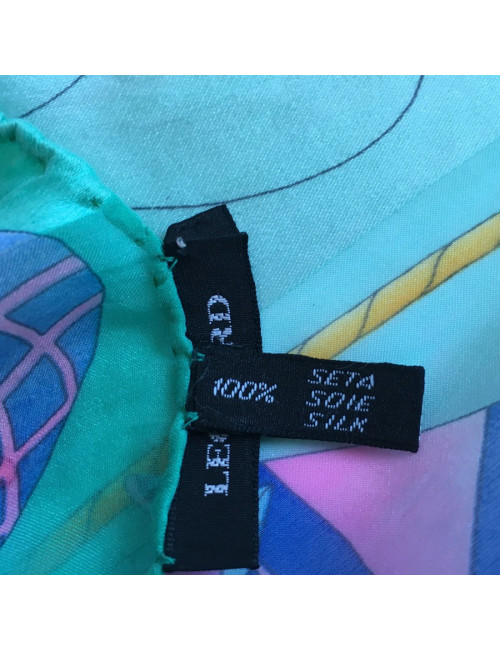  Foulard LEONARD en soie verte