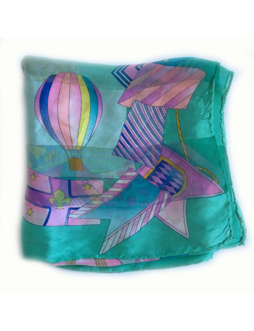  Foulard LEONARD en soie verte