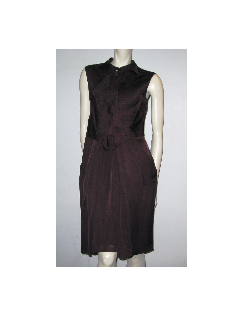 Robe en soie aubergine CELINE