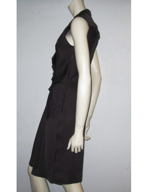 Robe en soie aubergine CELINE