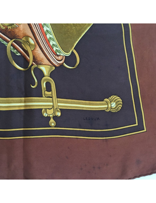 Square HERMES "Carrick to pump" Brown silk