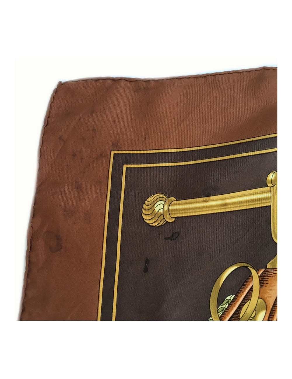 Square HERMES "Carrick to pump" Brown silk