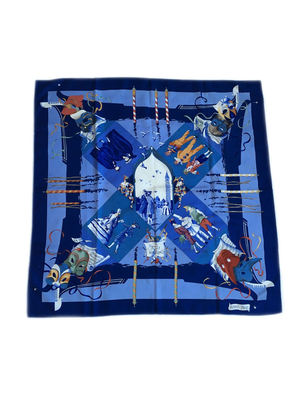 Hermès "Venetian holiday" in night blue silk