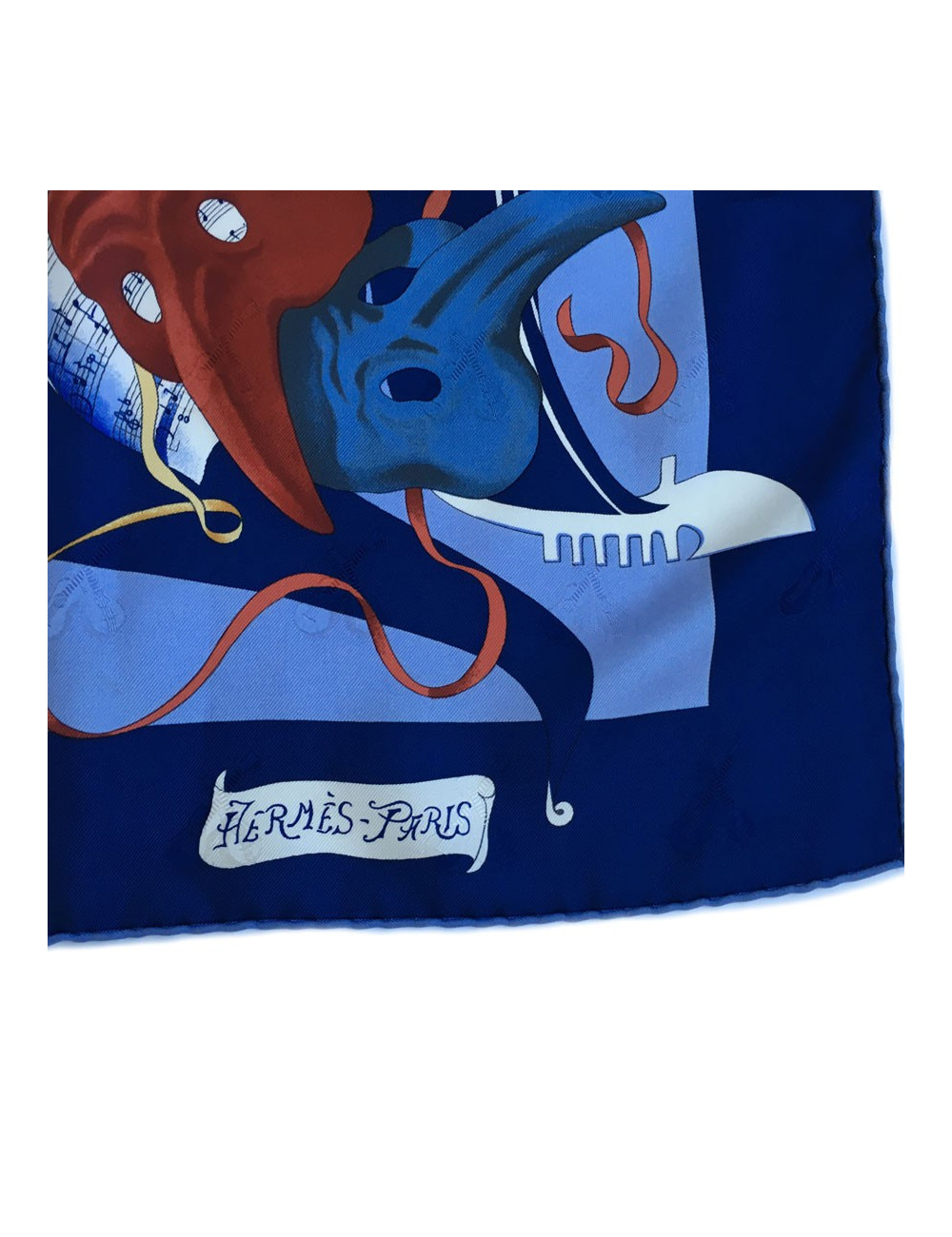 Hermès "Venetian holiday" in night blue silk