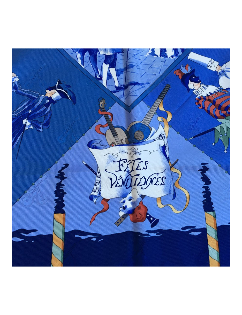 Hermès "Venetian holiday" in night blue silk