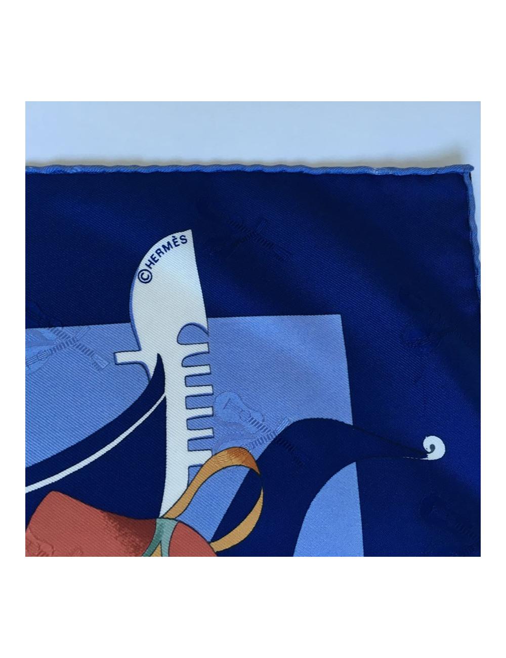 Hermès "Venetian holiday" in night blue silk