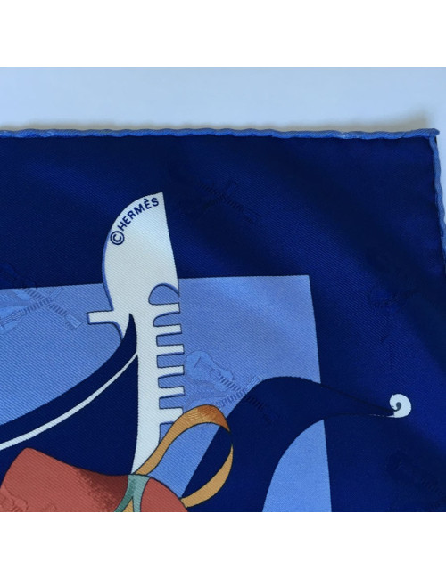 Hermès "Venetian holiday" in night blue silk