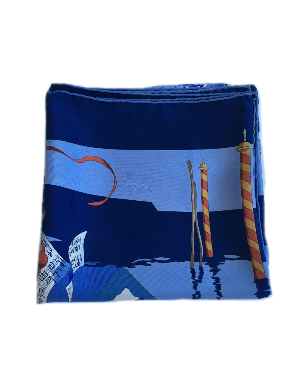 Hermès "Venetian holiday" in night blue silk