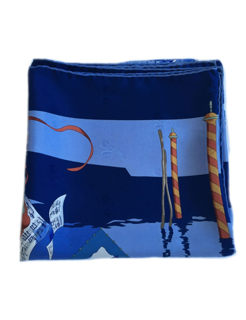 Hermès "Venetian holiday" in night blue silk